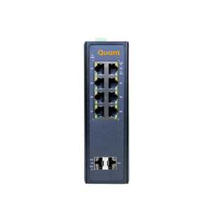 Q-IE-7200-8P-2S-RS<br><span>10-Port Gigabit Managed Industrial PoE Switch with 8 × PoE ports, 2 × SFP uplinks, and dual DC input.</span>